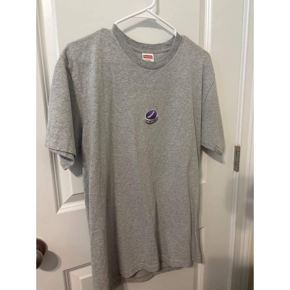 Supreme Grey Bottlecap t-shirt EUC sz m